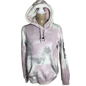 Hollister Vtg California Y2K Hoodie M Pastel Tie Dye Pullover Sweatshirt Logo